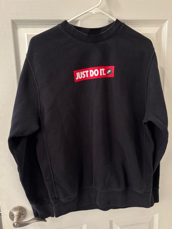 Nike Other - Nike Men’s Black‎ Crewneck Sweatshirt with Red 'Just Do It.' Chest Logo